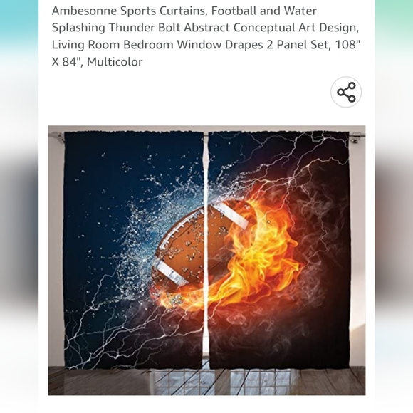 Other - Football curtains (2 panels)